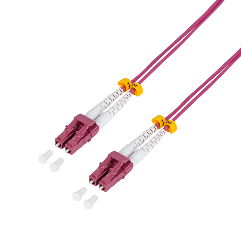 Fiber duplex patch cable, OM4, 50/125µ, LC-LC, erika violet, 40 m