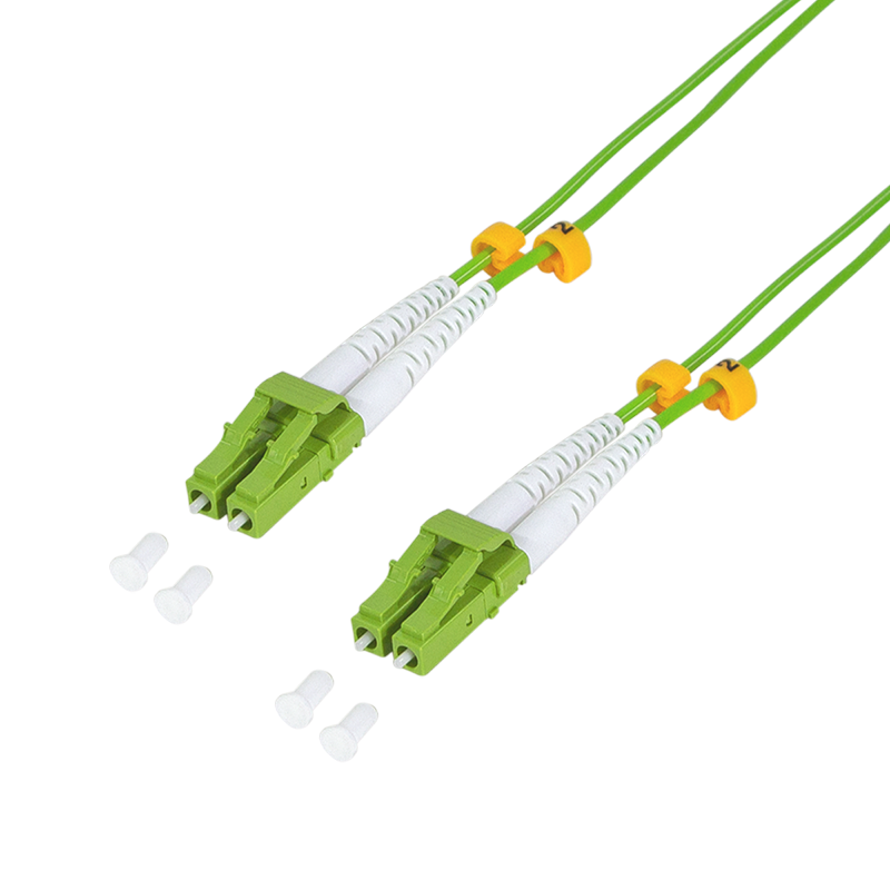 Fiber duplex patch cable, OM5, 50/125µ, LC-LC, lime green, 20 m