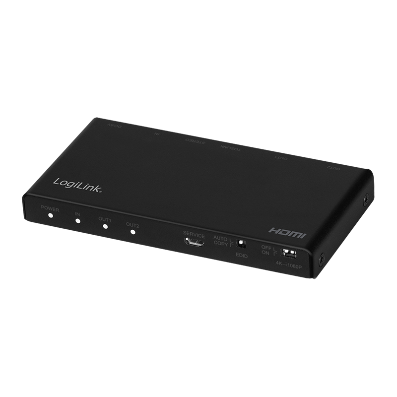 Rozdzielacz HDMI, 1x2 porty, 4K/60 Hz, HDCP, EDID, ekstrakcja audio, skalowanie w dół