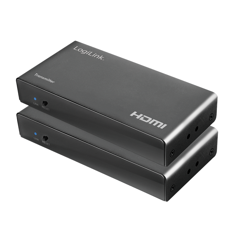 HDMI extender set over LAN, KVM, 2x USB-A, 1080p, HDCP, IR, loop out