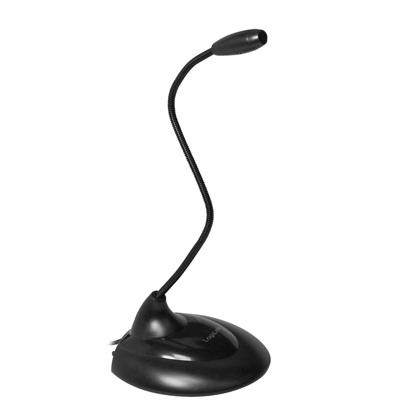 Microphone with stand and flexible neck