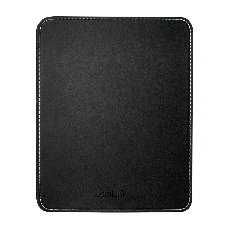 Genuine leather mouse pad, 18x22x0.3 cm, ideal for optical & laser mice, black