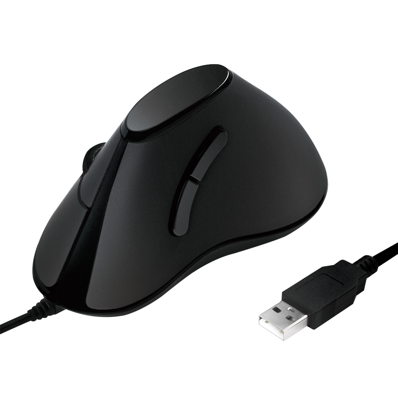 Ergonomic vertical mouse, USB, 100dpi, black — 1