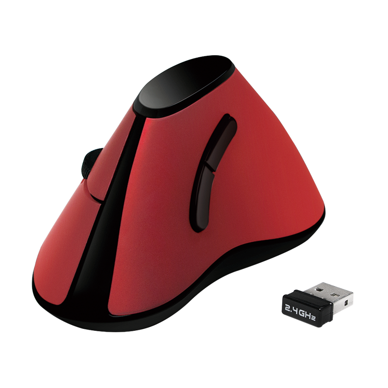 Ergonomic vertical mouse, wireless 2.4 GHz, red — 1