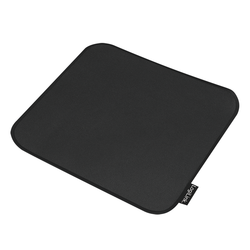Gaming mouse pad, stitched edges, 25x22 cm, black