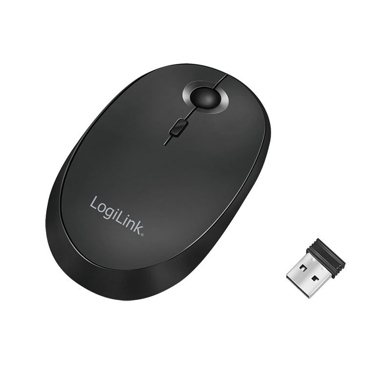 Mysz z podwójną łącznością bezprzewodową 2.4 GHz i BT 4.0, 800/1200/1600 dpi, czarna