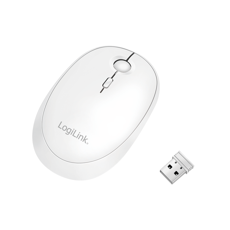 Mysz z podwójną łącznością bezprzewodową 2.4 GHz i BT 4.0, 800/1200/1600 dpi, biała