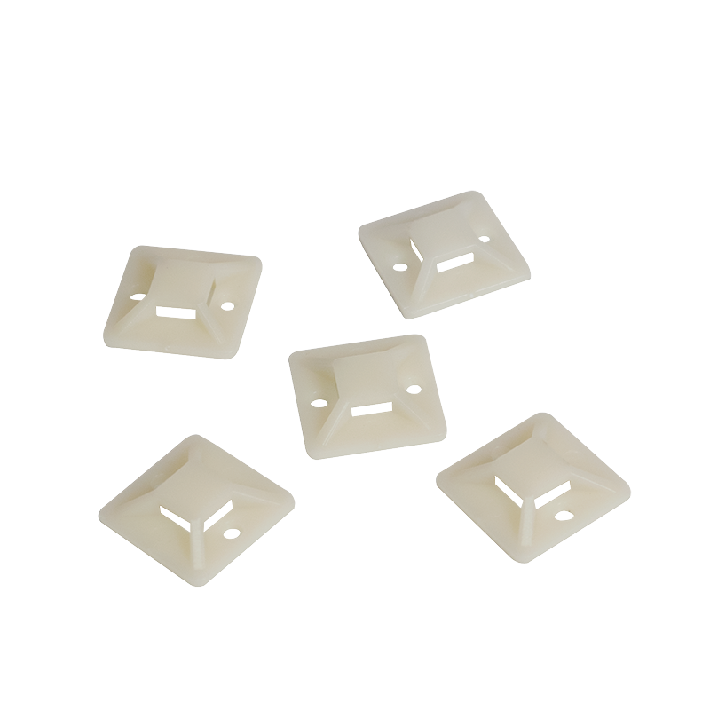 Uchwyty do opasek kablowych, ABS, 100 szt., przezroczyste, samoprzylepne, 19x19 mm