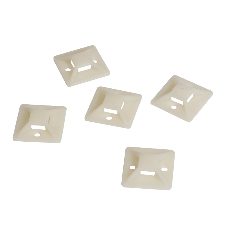 Uchwyty do opasek kablowych, ABS, 100 szt., przezroczyste, samoprzylepne, 24x24 mm