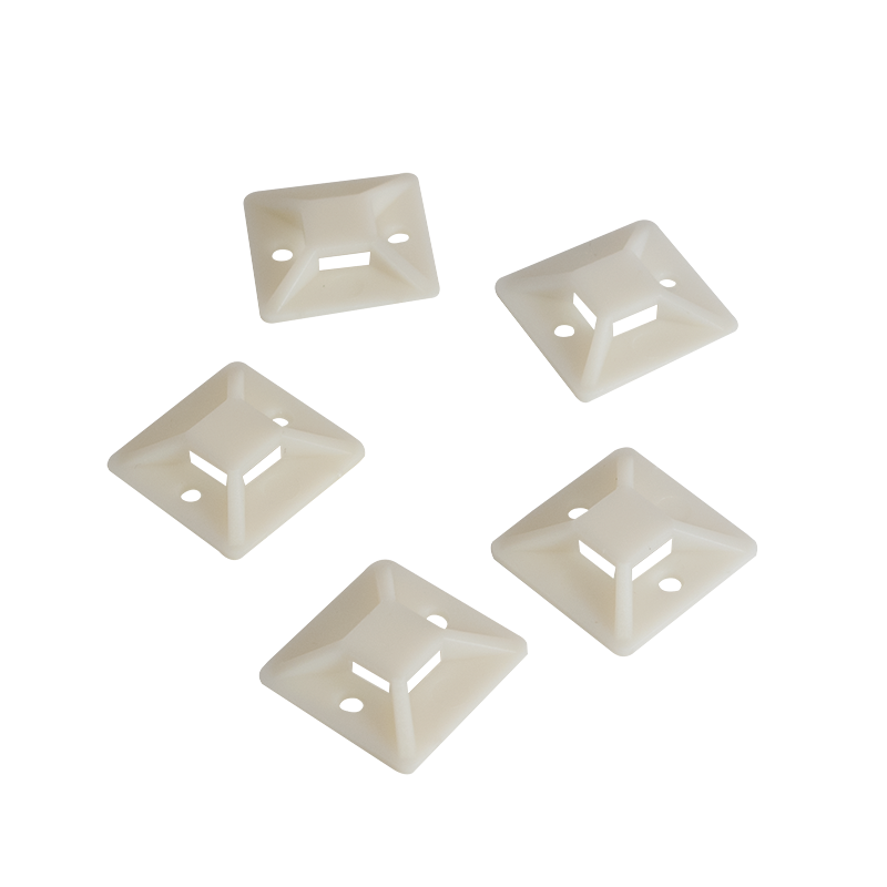 Uchwyty do opasek kablowych, ABS, 100 szt., przezroczyste, samoprzylepne, 28x28 mm