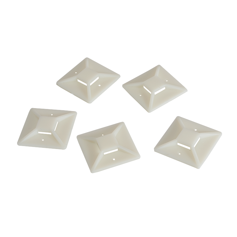 Uchwyty do opasek kablowych, ABS, 100 szt., przezroczyste, samoprzylepne, 40x40 mm