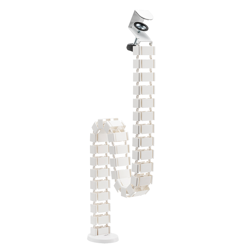 Flexible cable channel, Clamp-On version, 1347x129 mm, white