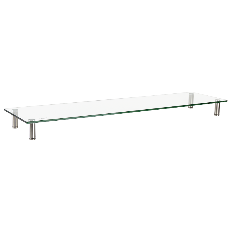 Tabletop monitor riser with glass top, 1000 mm long