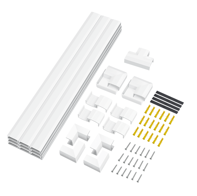 Cable channel set, wall installation, 67pcs, white