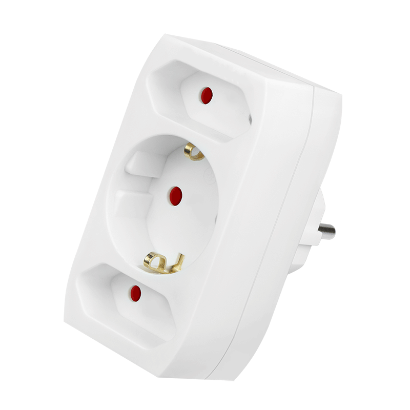 Socket adapter, 2x CEE 7/16 + 1x CEE 7/3