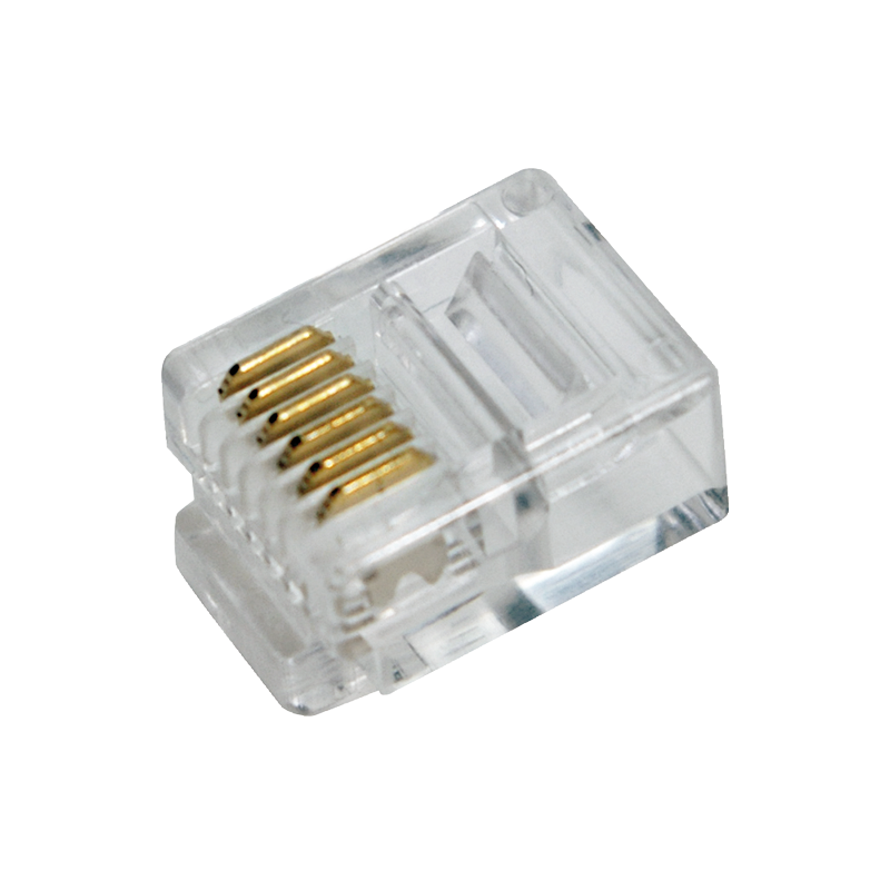 RJ12 modular plug, 6P6C, unshielded, 100 pcs.