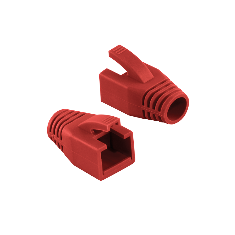 Osłony odciążające wtyków RJ45, 8.0 mm, czerwone, 50 szt.