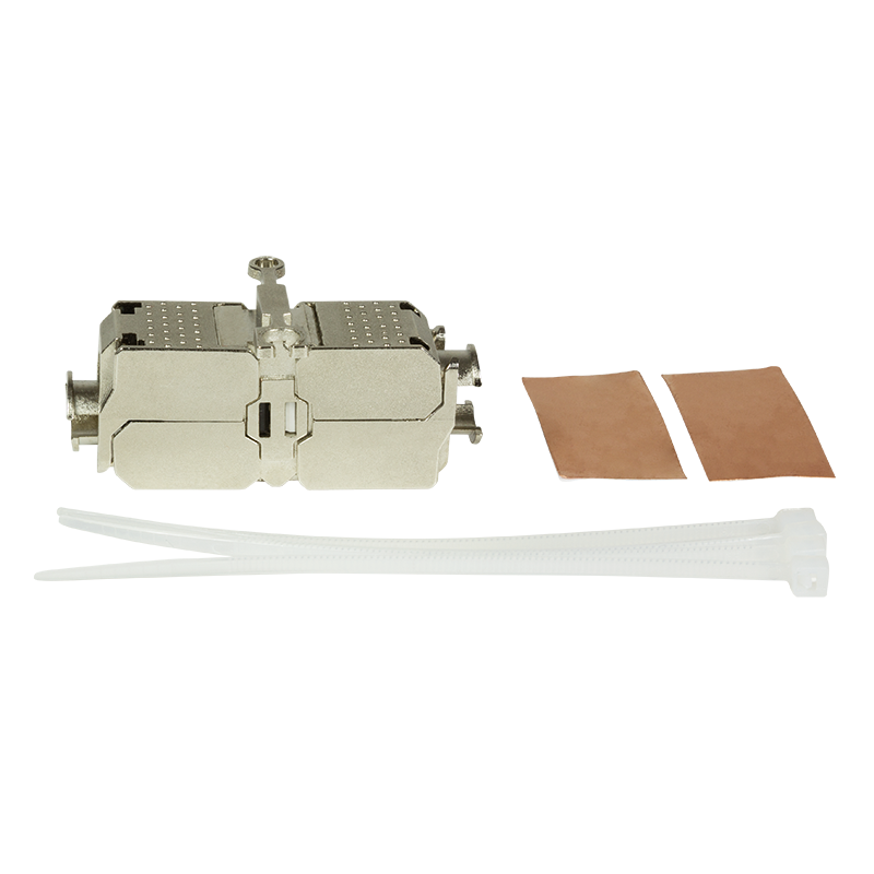 Field assembly cable connector, Cat.6A, shielded, with lug — 1