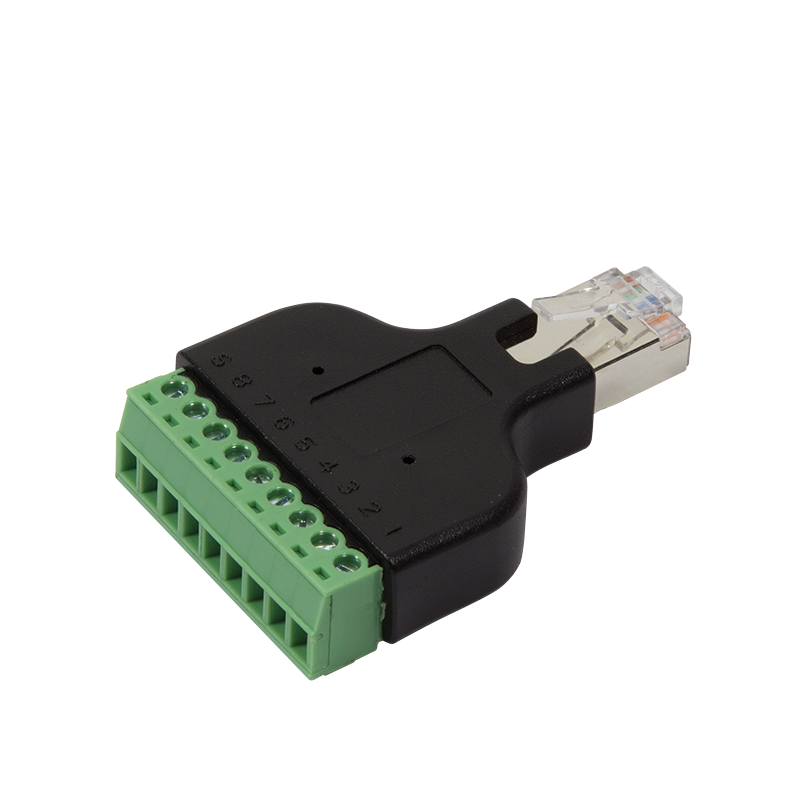RJ45 male to 8 pin screw terminal adapter
