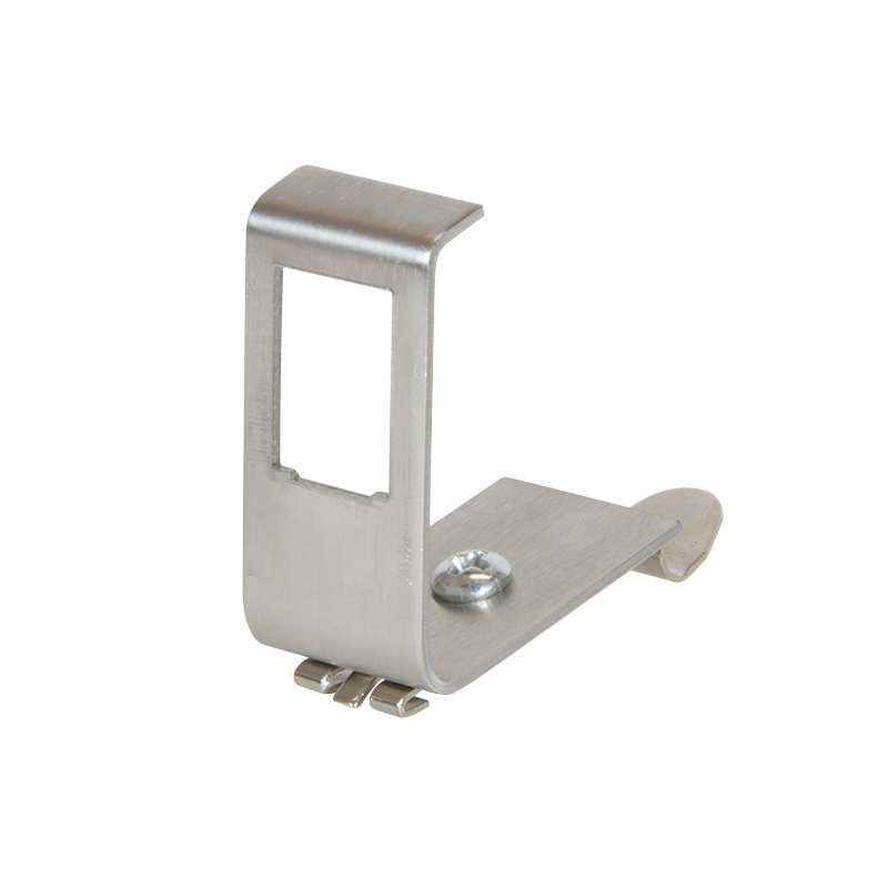 DIN rail holder for one keystone module, stainless steel