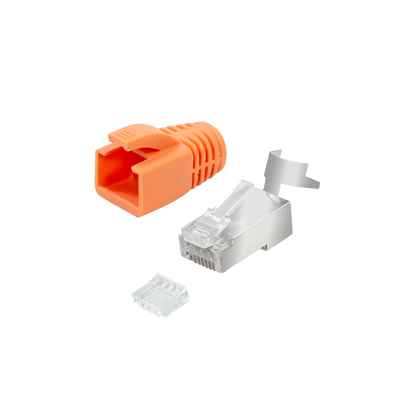 Cat.6A RJ45 modular plug for Cat.6A & Cat.7 solid data cable, 10-pack