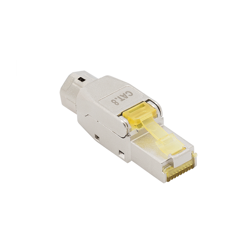 Field terminable Cat.8.1 RJ45 connector, shielded, extra short