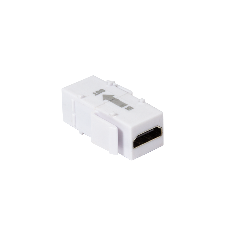 Łącznik HDMI Keystone, A/gniazdo – HDMI A/gniazdo, 4K/30 Hz, wzmacniacz sygnału, biały