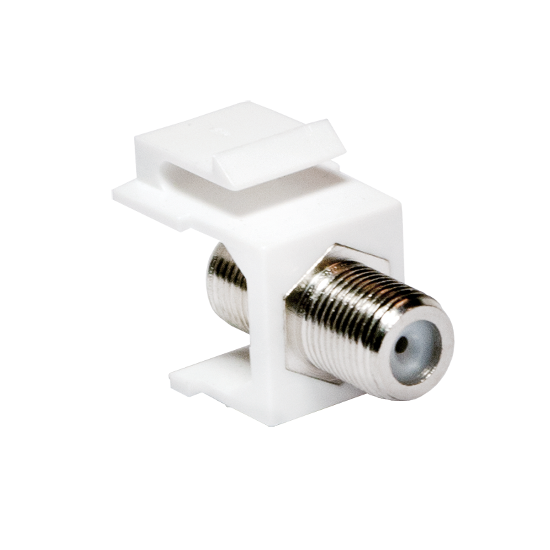 TV/SAT keystone coupler, F-Type/F to F-Type/F, 75 Ohm, white
