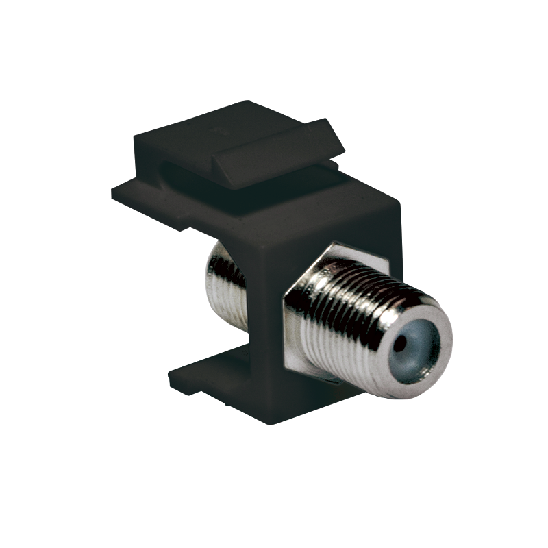 TV/SAT keystone coupler, F-Type/F to F-Type/F, 75 Ohm, black