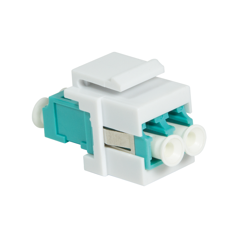 Fiber LC-Duplex coupler for keystone panel installation, multi-mode