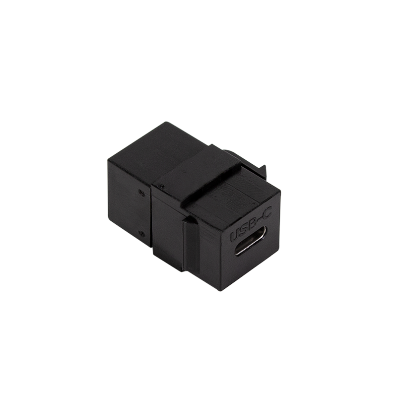 Łącznik USB 3.1 Gen2 typu C Keystone, C/gniazdo – USB-C/gniazdo, PD, czarny