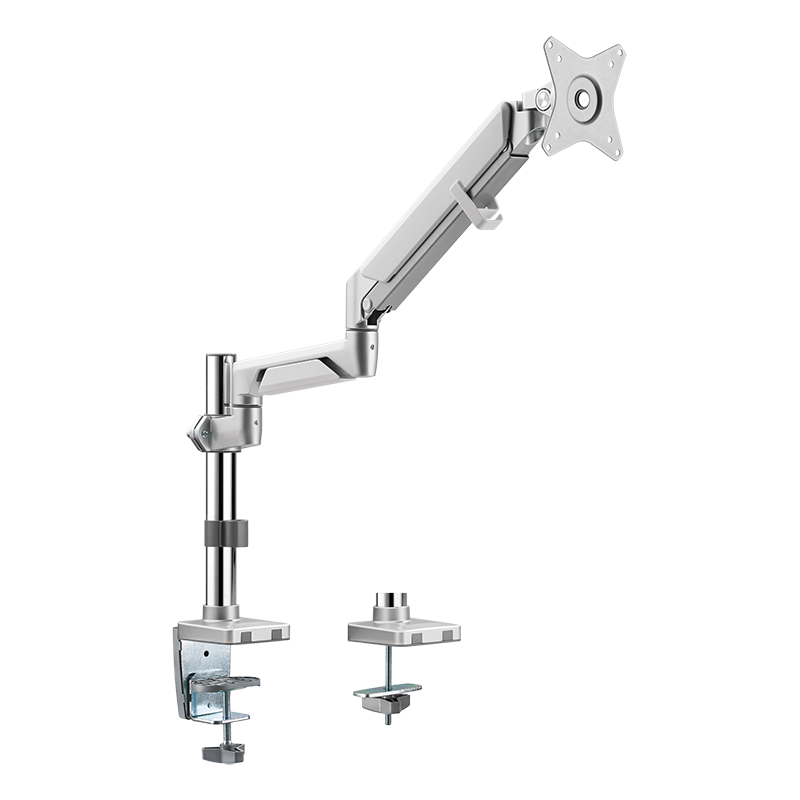 Aluminum desk mount for 17–32 inch monitors, for curved screens