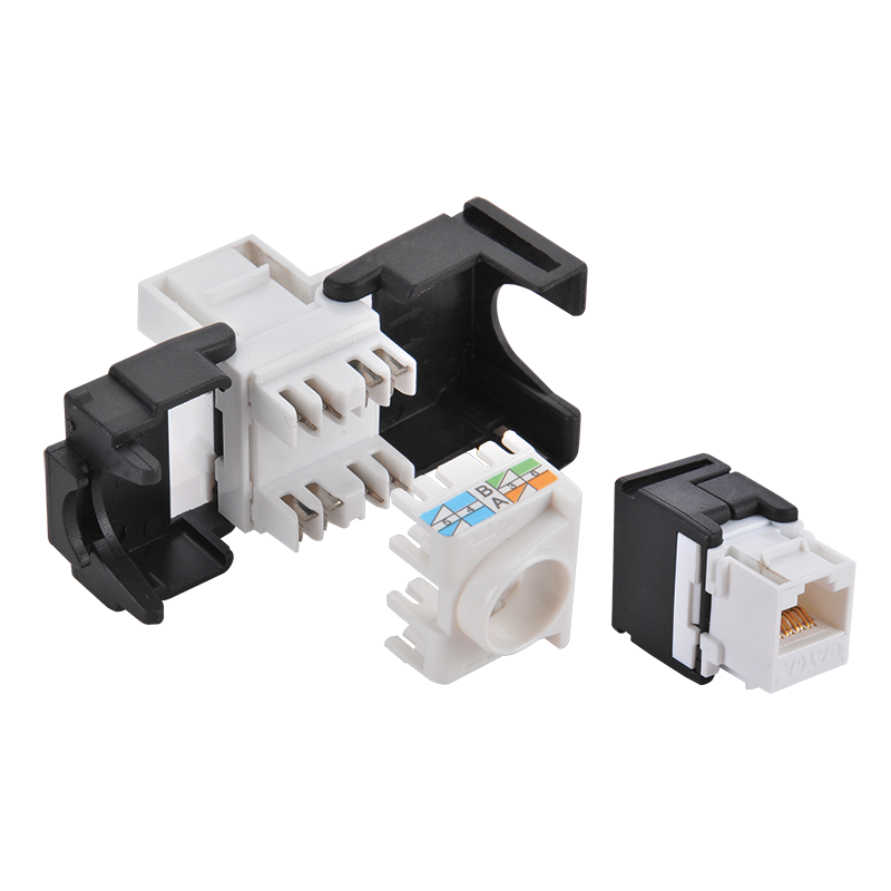 Cat.6 keystone jack UTP, 180° toolless, 17.1 mm width