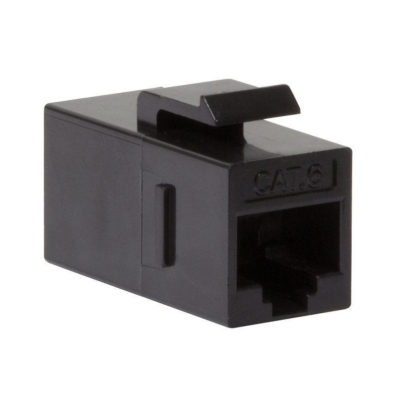 Cat.6 Keystone Inline Coupler UTP, 14.5 mm width, black — 1