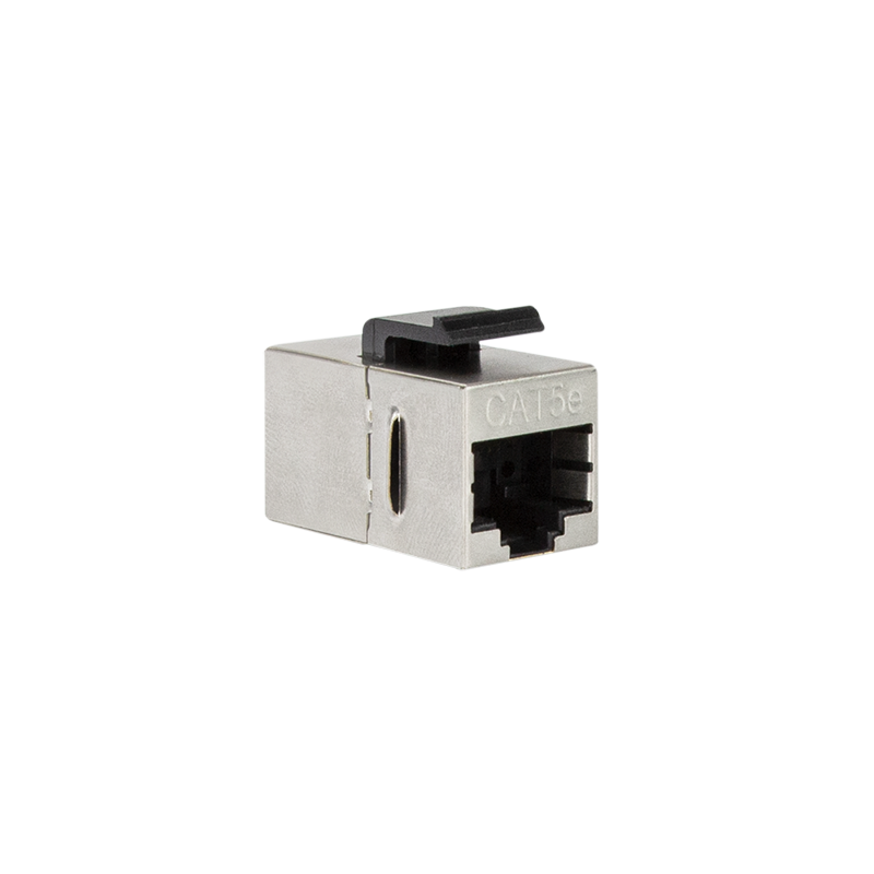 Cat.5e Keystone Inline Coupler STP, 14.5 mm width, metal housing