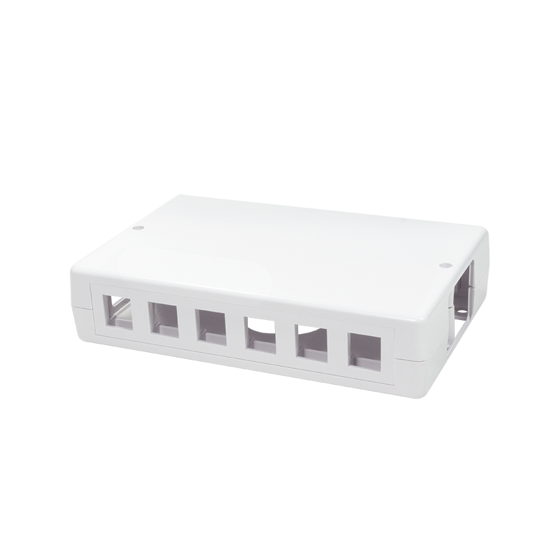 Empty box for 6 or 12 keystone modules, surface mount, white