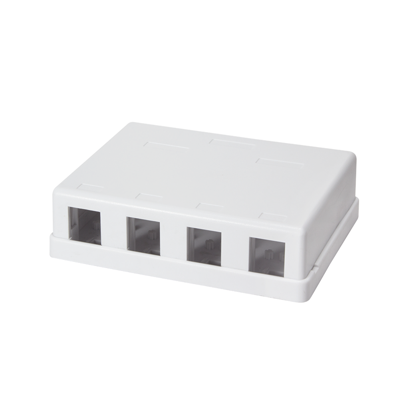 Empty box for 4 keystone modules, surface mount, white — 1