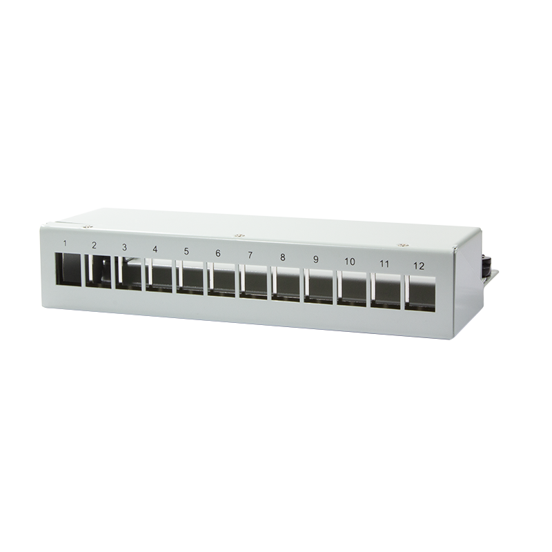 Desktop keystone panel for 12 keystone modules, shielded