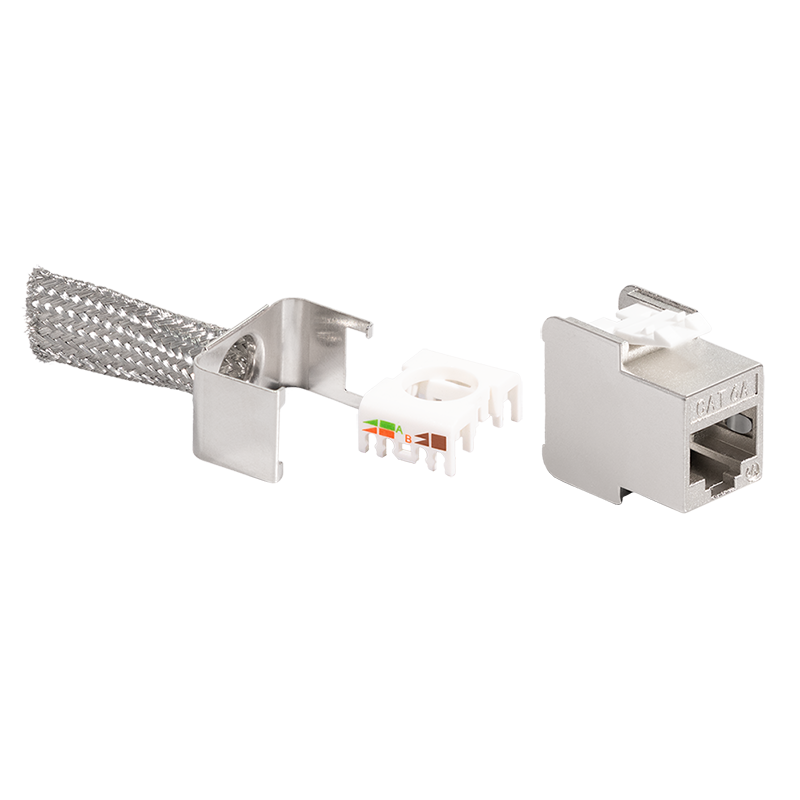 Cat.6A keystone jack STP 22-26 AWG, pack of 24, extra short body