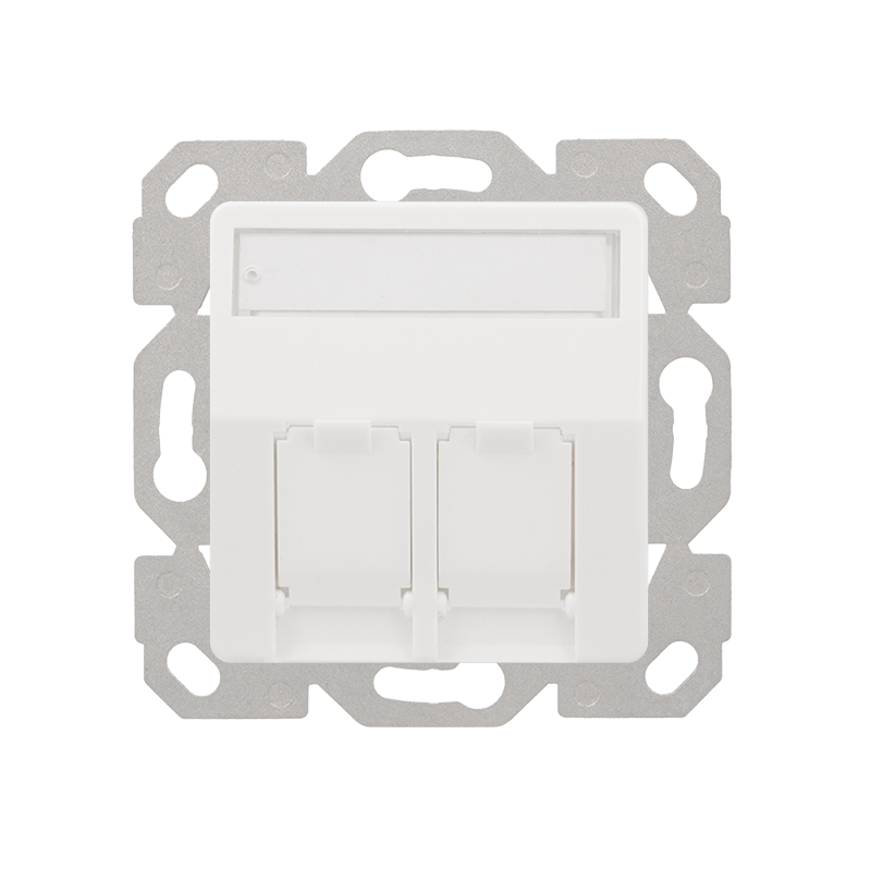 Faceplate UP/50 for 2 keystone modules, copper/fiber, pure white