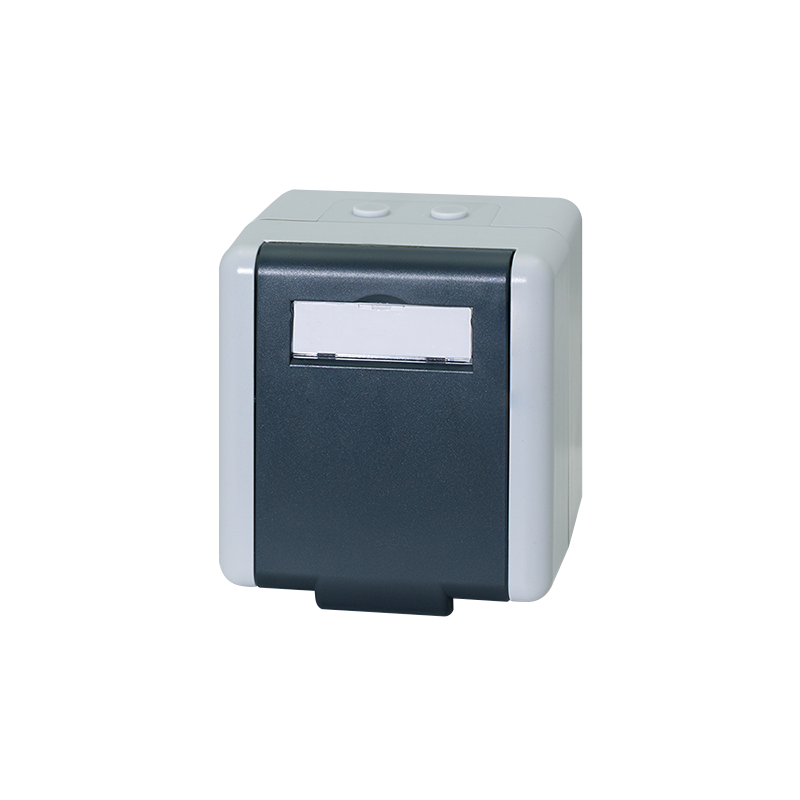 Outdoor surface mount box for 2 RJ45 Cat.6A keystone modules, IP44