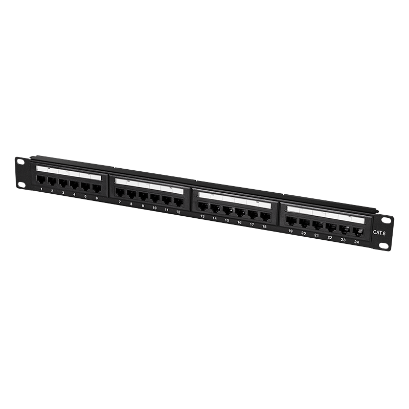 Cat.6 Patch Panel 24-port UTP, 180° punch down, EconLine