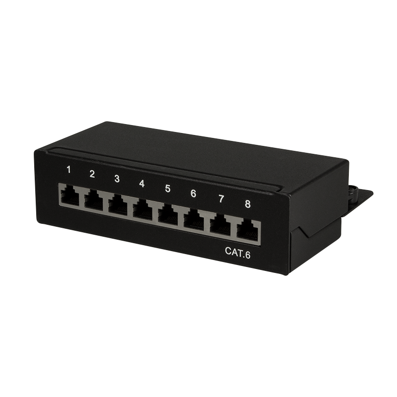 Cat.6 Patch Panel 8 ports shielded, desktop, black