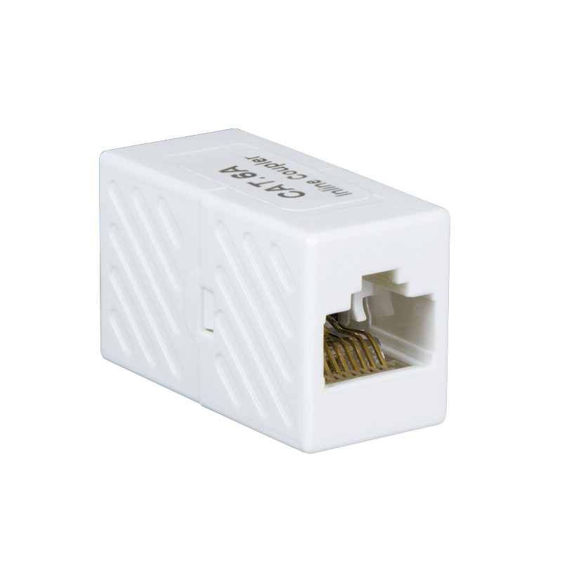 RJ45 mini inline coupler, Cat.6A, unshielded, plastic housing