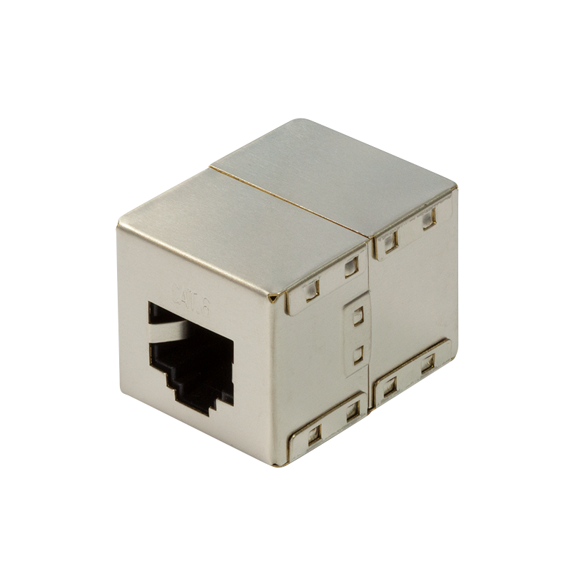 RJ45 inline coupler, Cat.6, shielded, metal housing