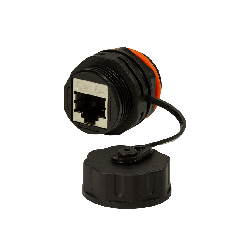 Cat.6A outdoor bulkhead coupler 2 x RJ45, IP68