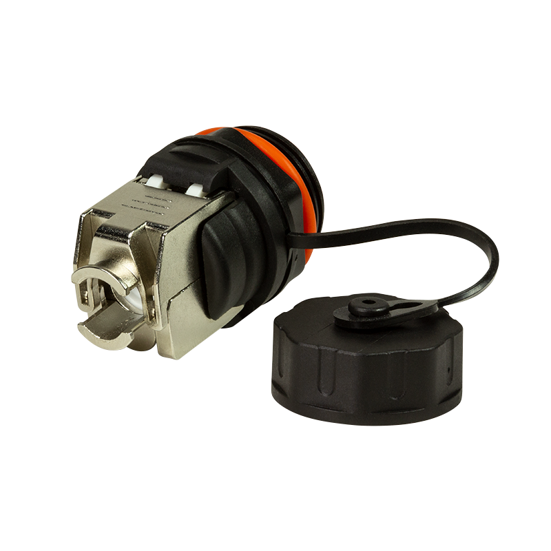 Cat.6A outdoor bulkhead keystone jack RJ45, IP68