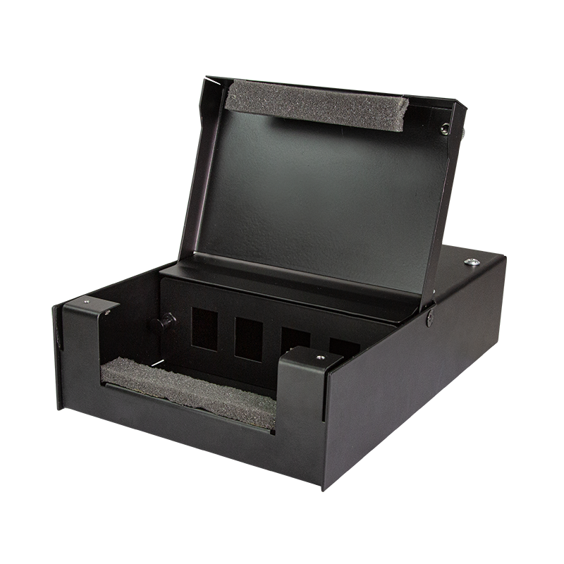 Consolidation point box 4-port, black — 1