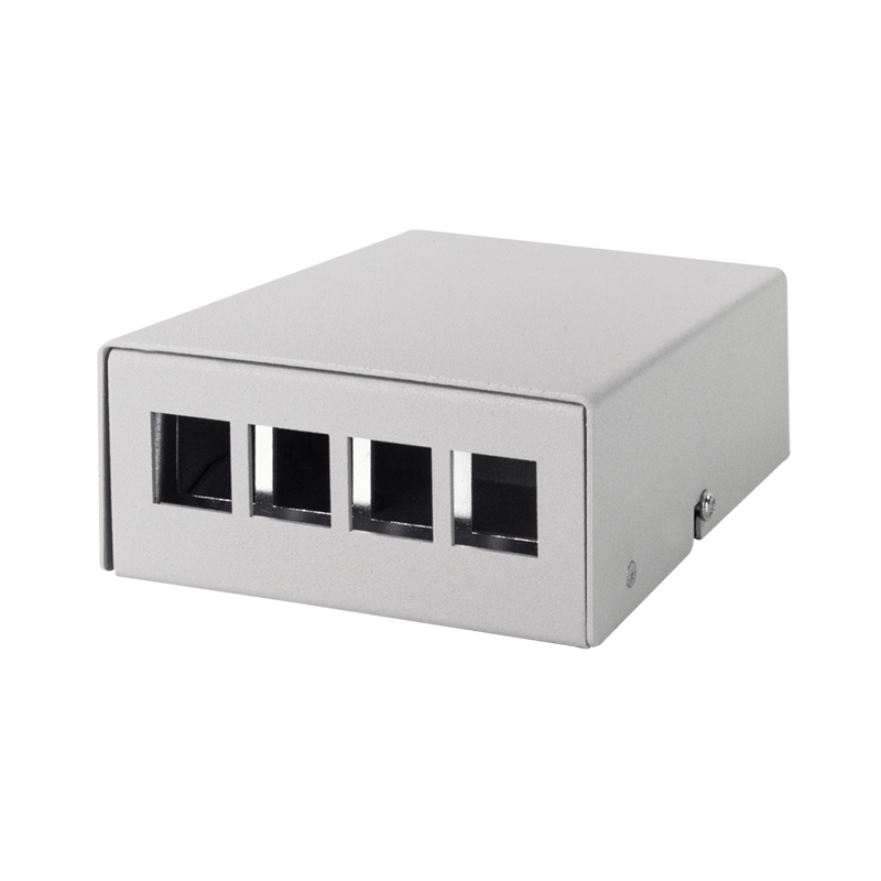 Consolidation point box 4-port, desk/wall/dinrail mounting