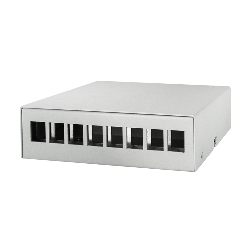 Consolidation point box 8-port, desk/wall/rail mounting